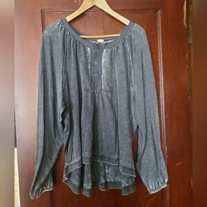 We the Free distressed flowy Peasant Blouse size s